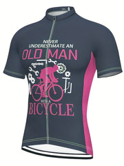Men's Slogan Print Cycling Jersey Quick Dry Bicycle Suit