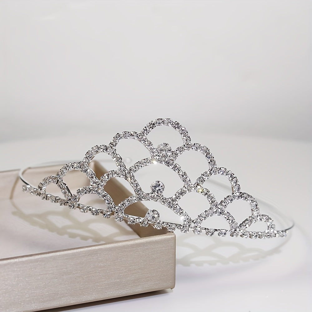 Rhinestone Headband Queen Crown Tiara Head Jewelry Bridal Wedding Hair Accessori