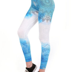 Boho Floral Print Skinny Leggings High Waist Yoga Leggings