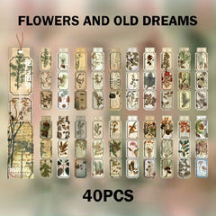 Vintage Renaissance Plant Flower Adhesive Stickers