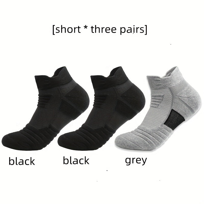 Men's Thick Cotton Basketball Socks - Anti-Slip & Breathable