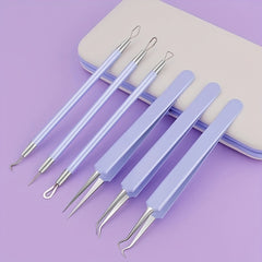 6pcs Blackheads Removal Tools Set Portable Acne Scraping Squeezing Tool
