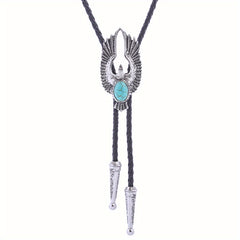 Men's Retro Eagle Gemstone Bolo Tie Western Denim Shirt Accessory