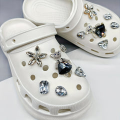 14pcs Rhinestone Bear & Chain Shoe Charms for Clogs Garden Shoes DIY Accessories