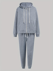 Solid Long Sleeve Hoodie & Joggers Set