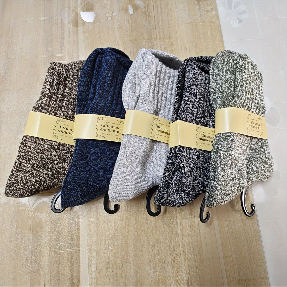 5 Pairs Warm Crew Socks Men Winter Outdoor Hiking Trekking Camping Fishing