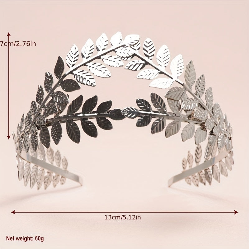 Bride Silvery Leaf Headband Vintage Hair Accessories