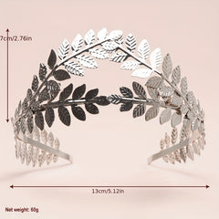 Bride Silvery Leaf Headband Vintage Hair Accessories
