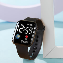 4pcs LED Sports Watch 24H Display Silicone Strap Digital