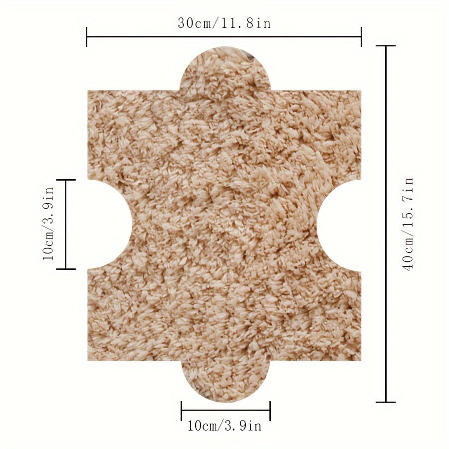 6pcs Interlocking Shaggy Soft Floor Mat Anti-slip Area Rugs
