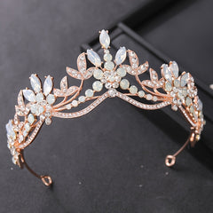 Pastel Night Sky Tiara Moonstone Rhinestones Clear & Milky Rhinestone Tiara