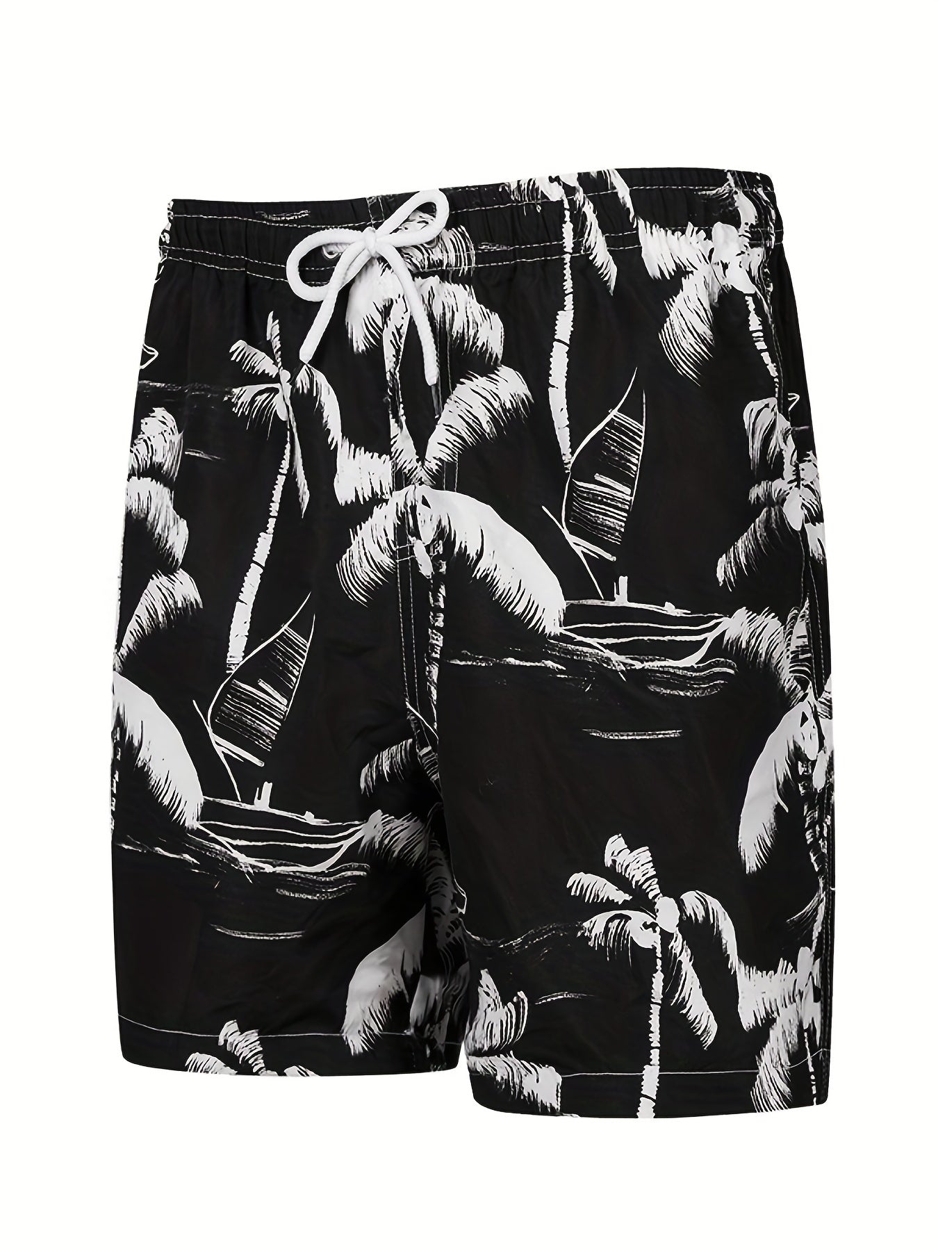 Men's Hawaiian Board Shorts Quick Dry Palm Tree Graphic Summer Beach