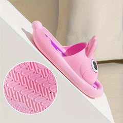 Girls' Cartoon Rabbit Open Toe Slippers - Non Slip Lightweight Slippers