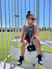 Colorful Leopard Cami Rompers For Toddler Girls