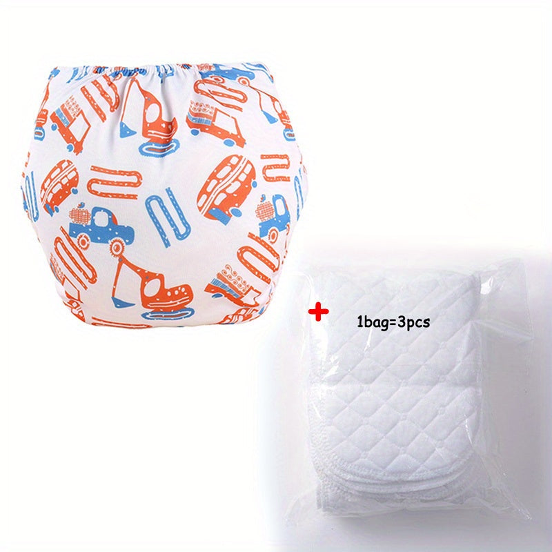 Reusable Animal Cartoon Plant Print Infant Cloth Diapers