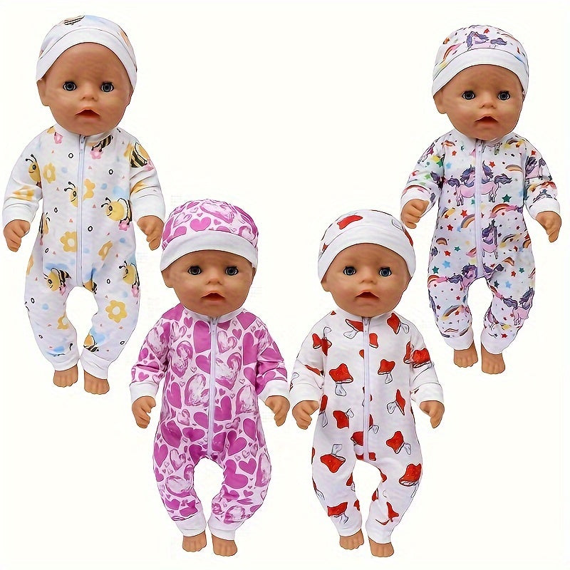 18" Onesie Hat Doll Clothes for 43Cm Dolls