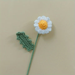 Small Daisy Hand-Woven Bouquet Chamomile Woolen Crochet Flower