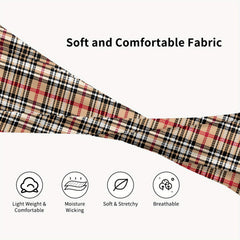 Vintage Plaid Headband for Sport & Casual Outfits Checkered Pattern Elastic