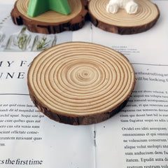 Gypsum Aromatherapy Candle Base Wooden Chip Round Decorative Tray