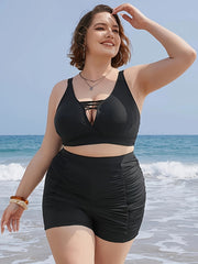 Ruched High Rise Bikini Bottoms