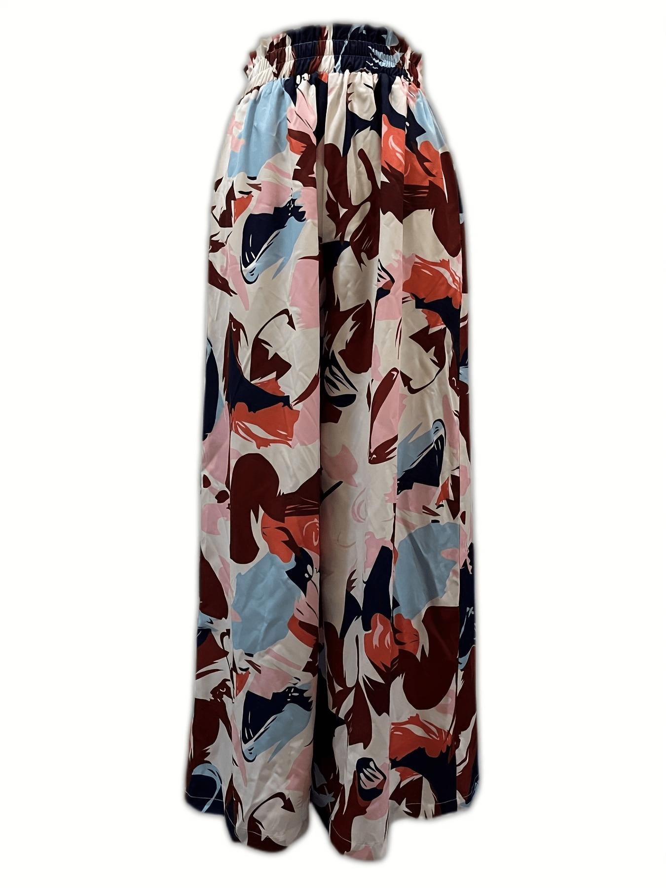 Boho Wide Leg Pants Elastic Waist for Women