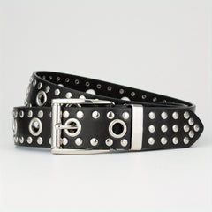 Men's Western Full Body Jack Dress Belt Casual Studded Buckle PU Belt