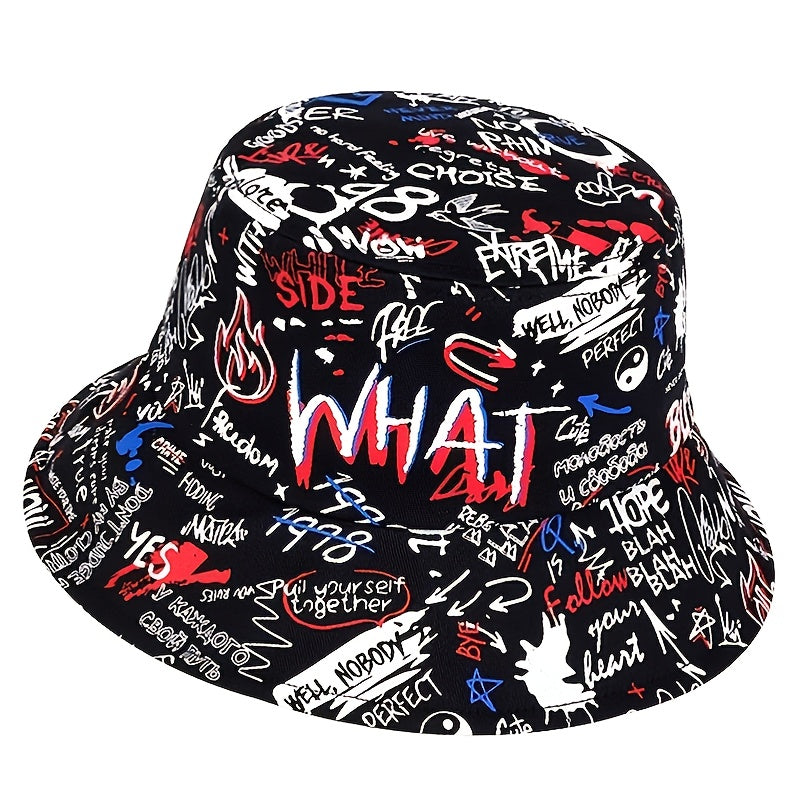 Men's Hip Hop Bucket Hat Graffiti Print