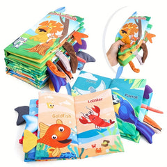 Baby Cloth Crinkle Soft Books, Sensory Stroller Toys, Tummy Time Toys