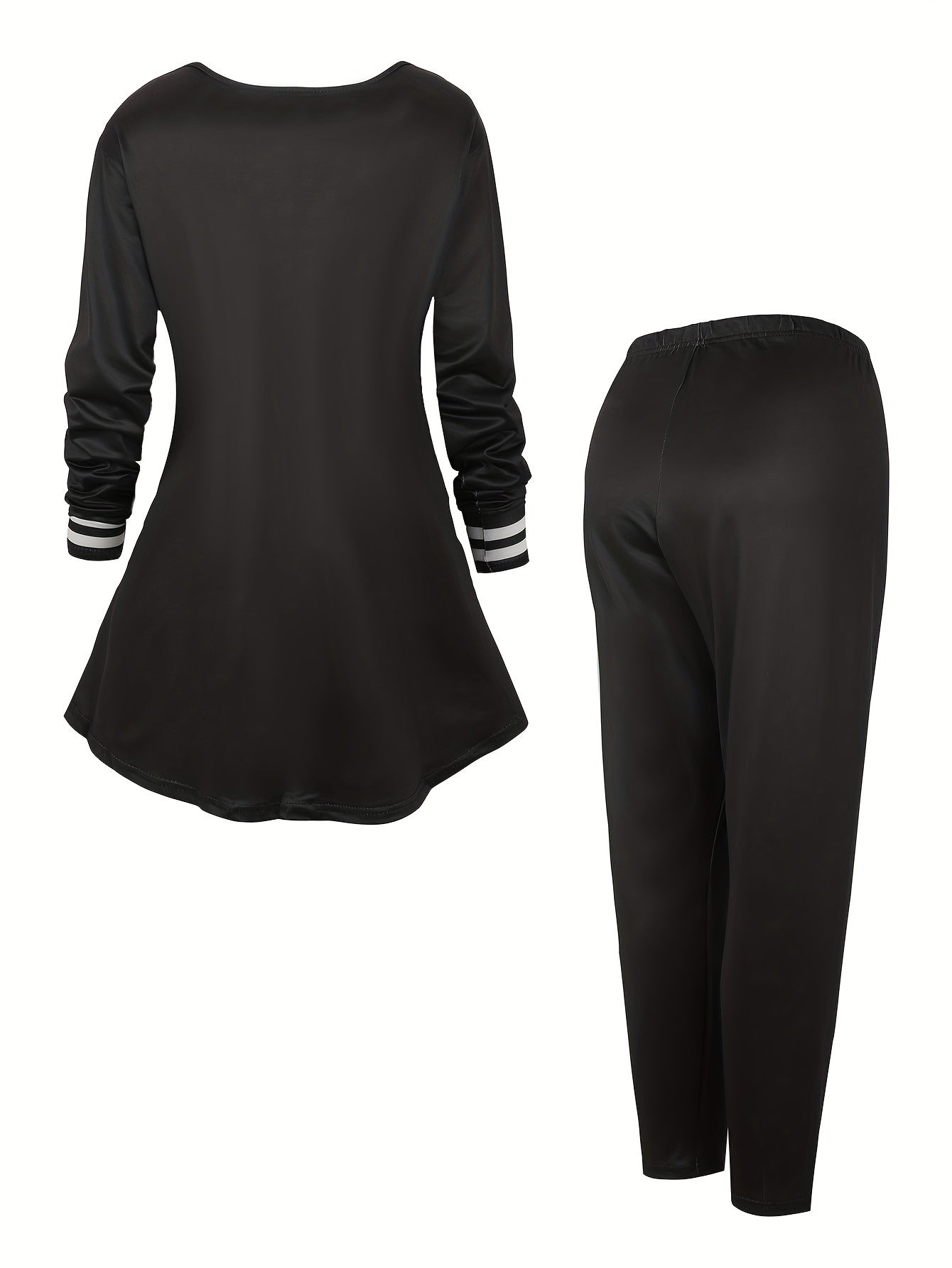 Women's Plus Heart & Dog Paw Print Peplum Top & Leggings Set