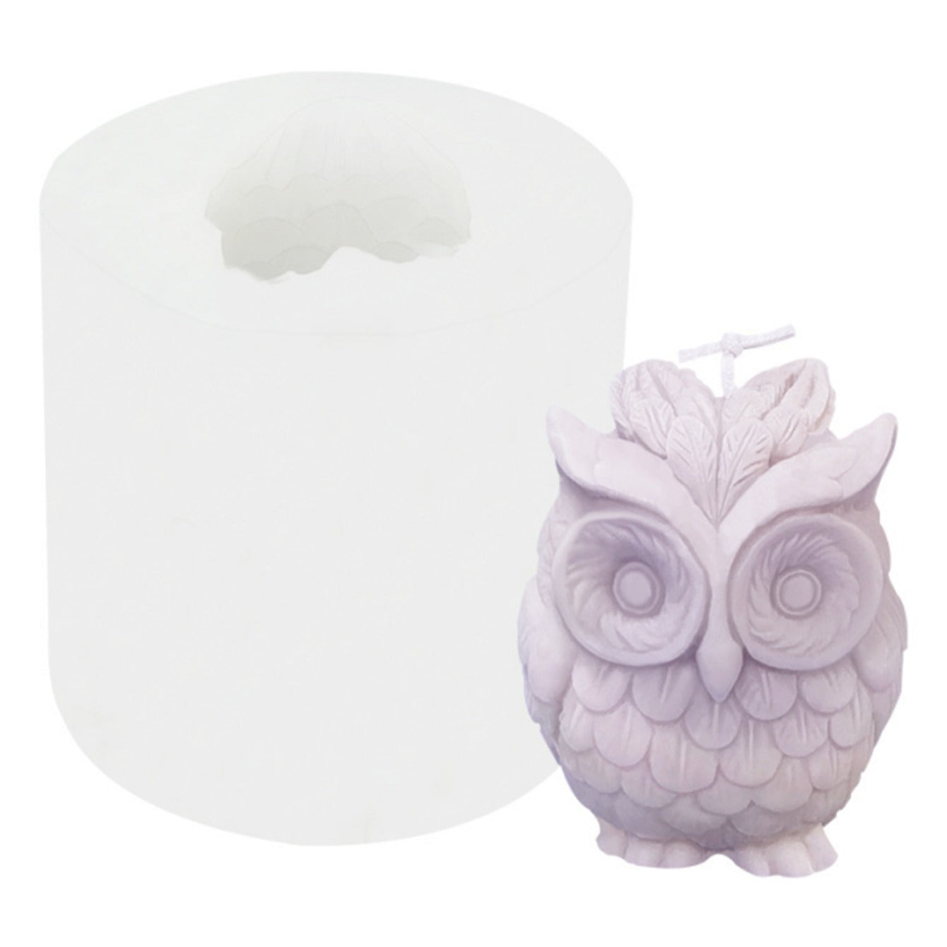 Small Owl Scented Candle Silicone Mold 2.01inch