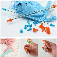 6pcs Knitting Needle Point Protectors Set with Plastic Box