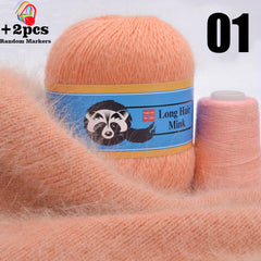Long Plush Mink Cashmere Wool Yarn 20g 50set w/Markers Fine Hand Knitting Thread