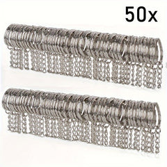 50pcs Metal Blank Keyring Split Rings Keyfob Key Rings Lobster Clasp Keychains