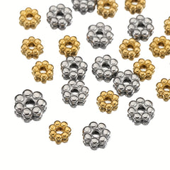 50pcs Golden Daisy Spacer Beads Charms for DIY Jewelry Making