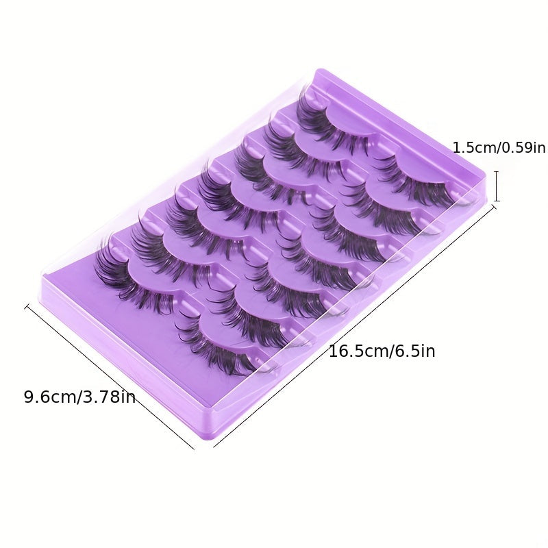 7 Pairs Thick Natural False Eyelashes Large Capacity Curling Simulated Lashes