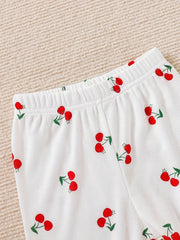 Toddler Baby Girls Fruit Print Top Trousers Set