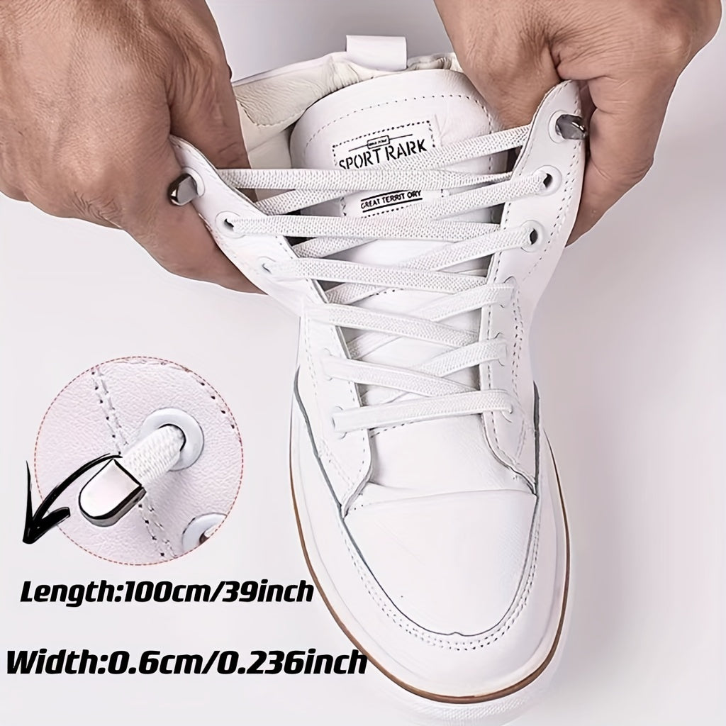 100 cm Lace Elastic Laces with 4 Snaps - Comfort Adjustable Loafers