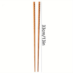 2pcs Long Oak Chopsticks Hot Pot Practical Household Cooking Flatware