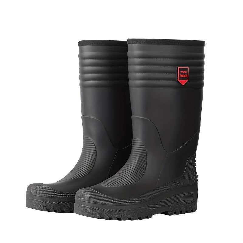 Men's Plush Lined Rain Boots Non Slip Waterproof Shoes