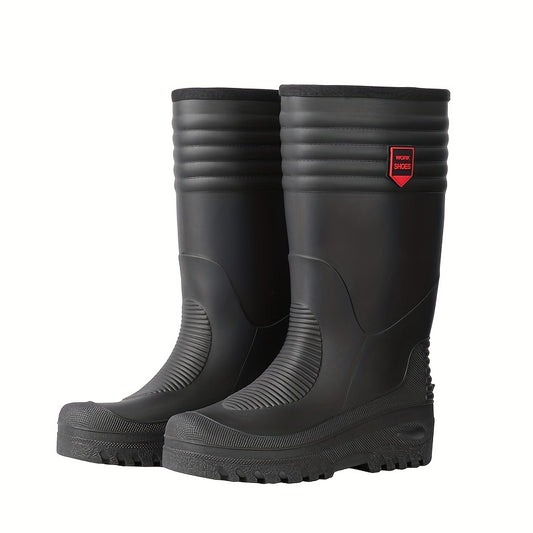 Men's Plush Lined Rain Boots Non Slip Waterproof Shoes