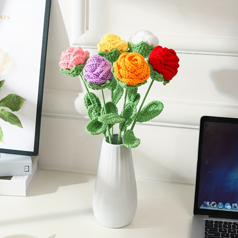 Braided Rose Bouquet Woolen Crochet Kit DIY Material Package