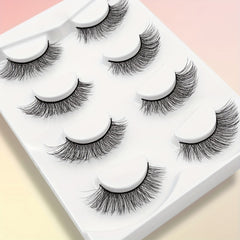 4 Pairs Natural 3D Silk False Eyelashes Lightweight Wispy Reusable Lashes