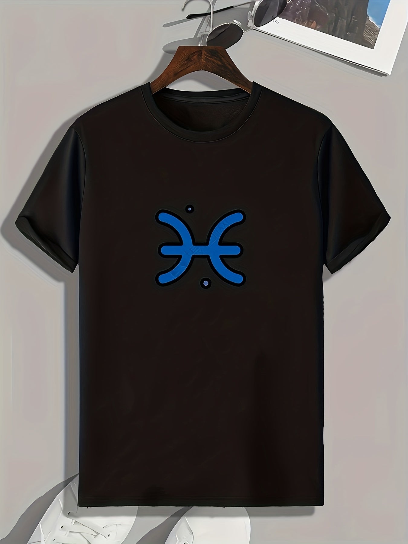 Pisces Print Men's Comfy T-shirt for Outdoor Summer