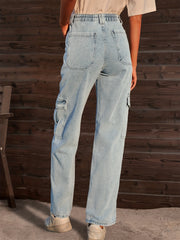 Cargo Pants Loose Fit Straight Legs Casual Denim Pants