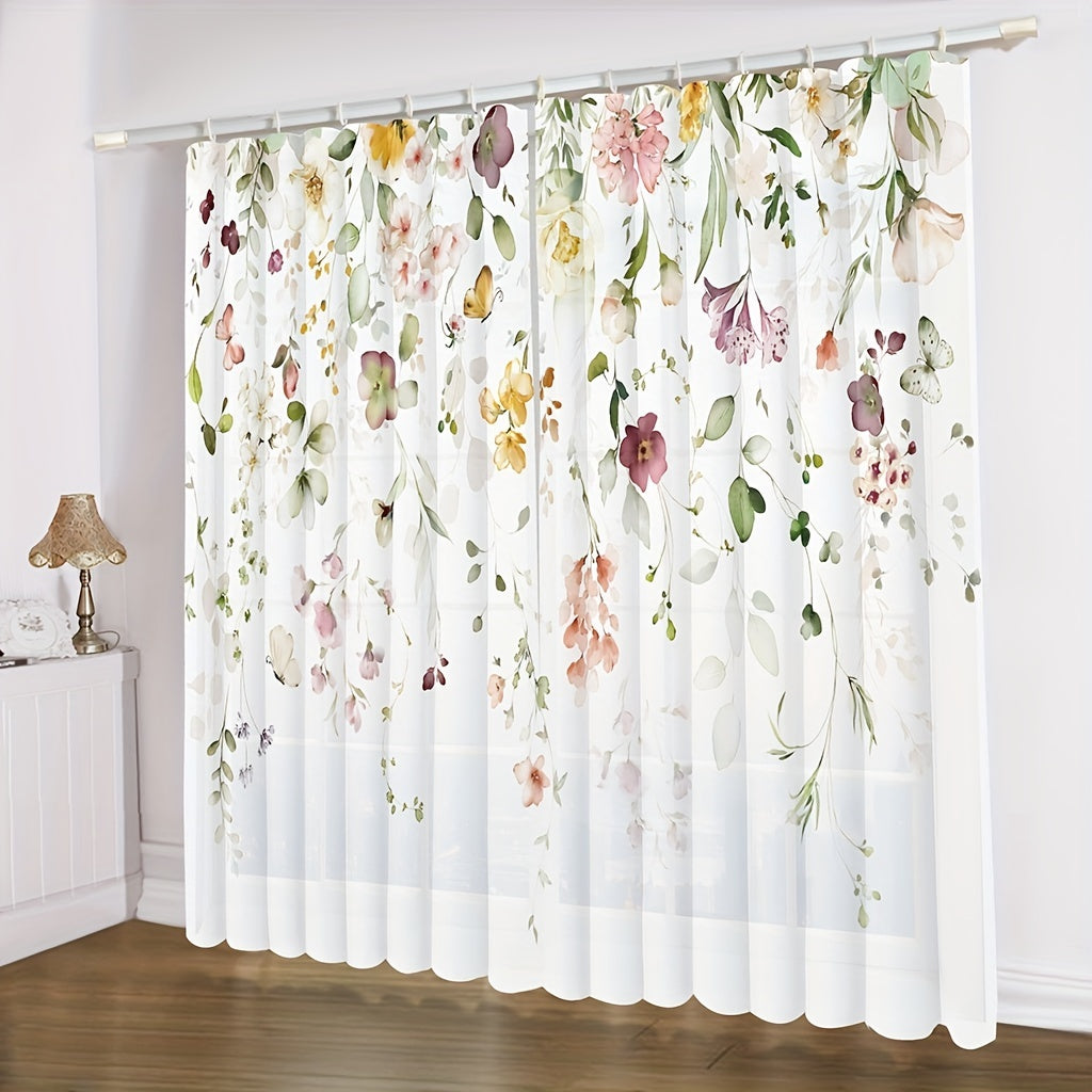 2pcs Romantic Flowers Butterfly Rattan Polyester Material with Hook Ring