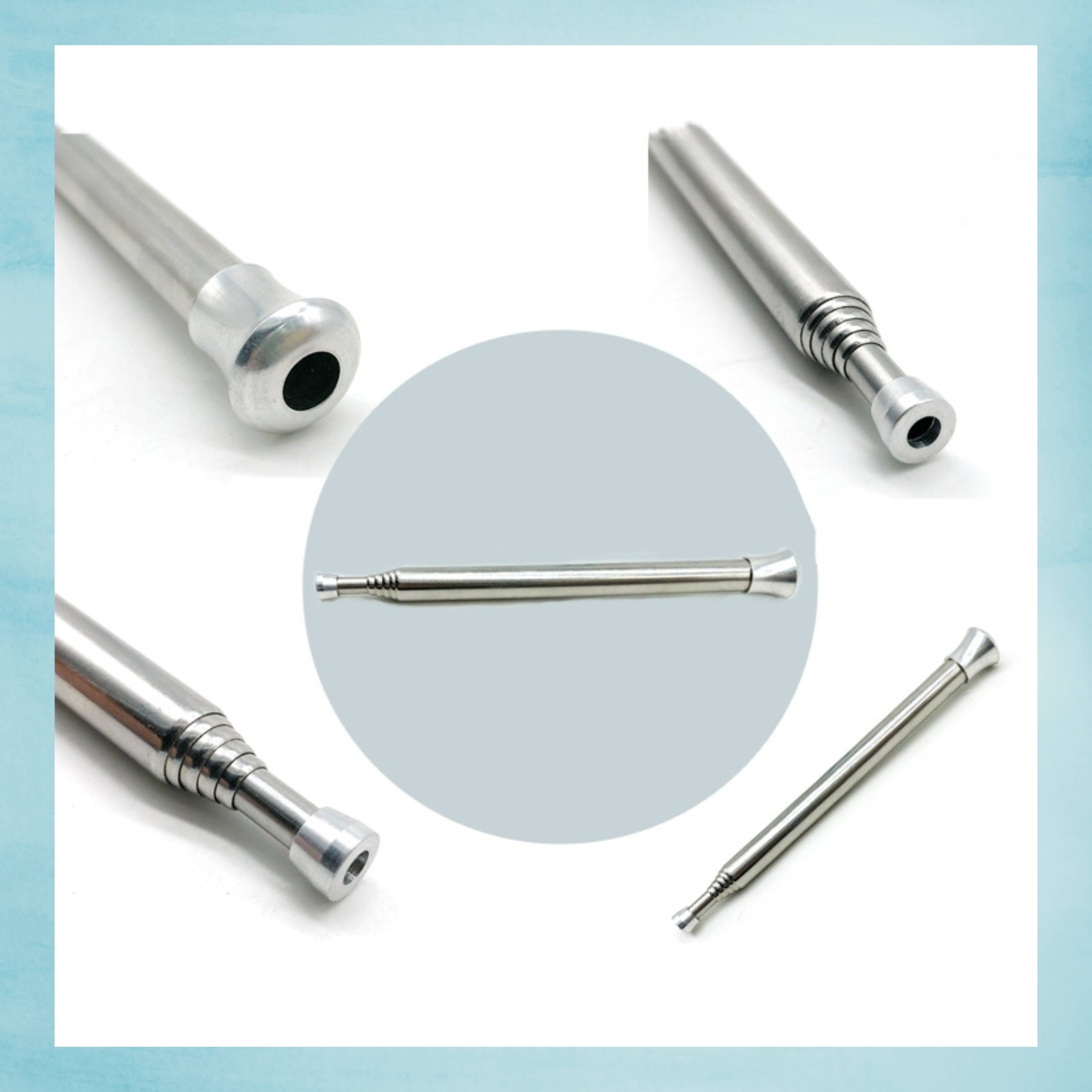 2pcs Stainless Steel Telescopic Fire Blow Pipes Camping Barbecue Stick