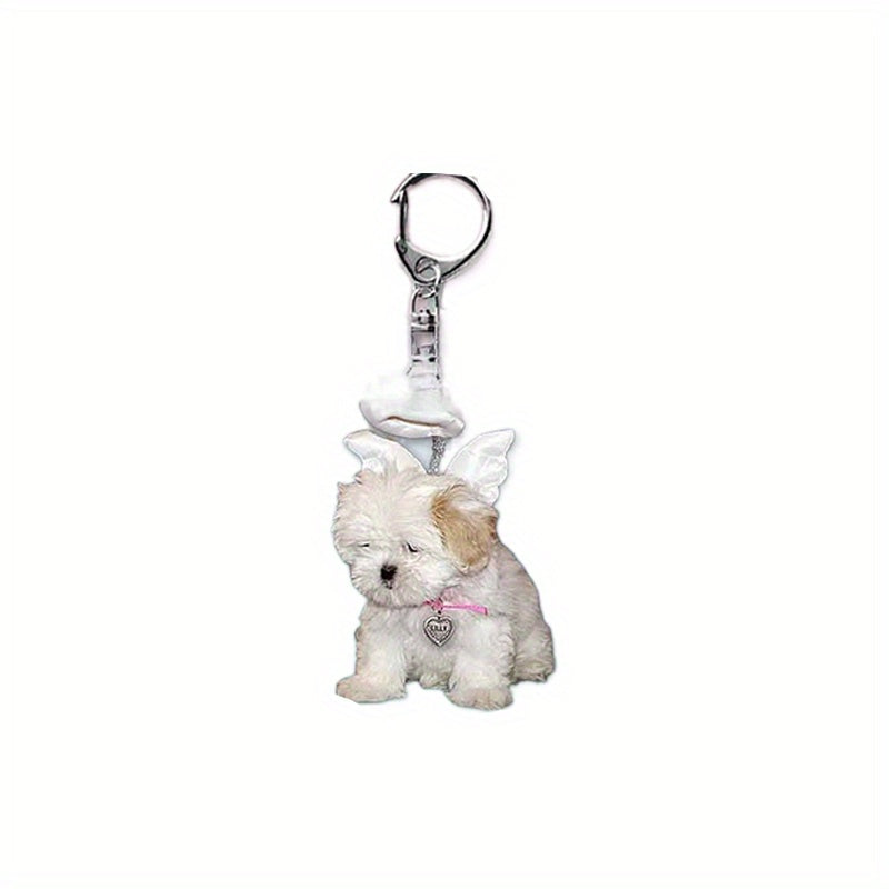 Y2k Style Dog Keychain Acrylic Puppy Pendant for Women Teen Girl Charm