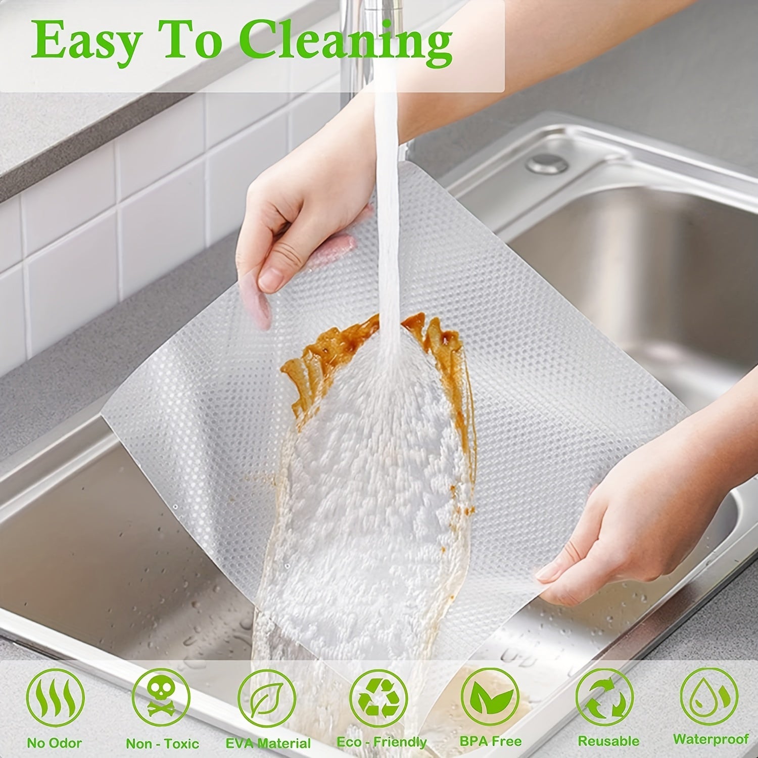 Non Adhesive Washable Refrigerator Mat Waterproof Stainproof Drawer Liners