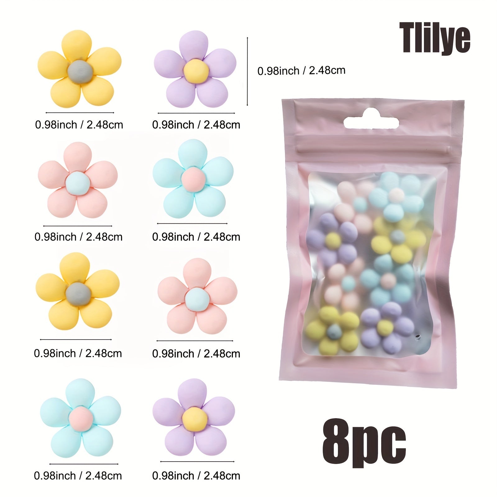 8pcs Flower Shoes Charms Women Girls Party Decoration Shoe Accessories