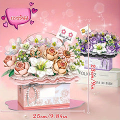 DIY Bouquet Flower Building Blocks Set 1212 Particle Roses Bonsai Kit